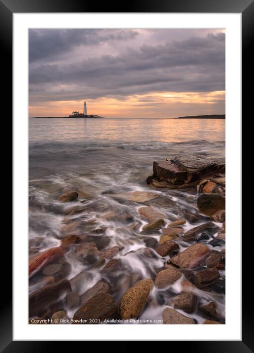 St Mary's Lighthouse Framed Mounted Print by Rick Bowden