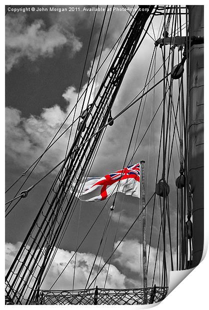 White ensign. Print by John Morgan