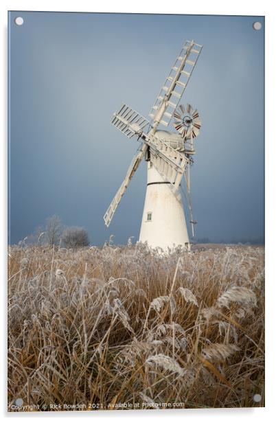 Frosty Thurne Mill Acrylic by Rick Bowden