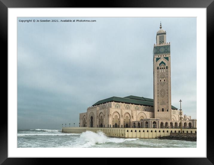 Hassan II Mosque Framed Mounted Print by Jo Sowden