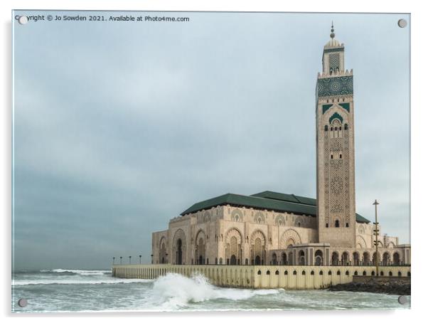 Hassan II Mosque Acrylic by Jo Sowden