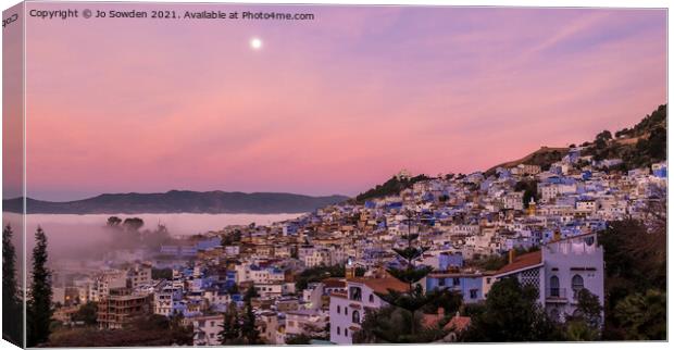 Chefchaouen at Sunrise Canvas Print by Jo Sowden