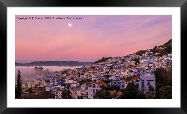 Chefchaouen at Sunrise Framed Mounted Print by Jo Sowden