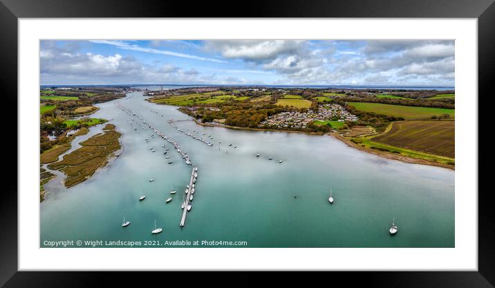 Medina River Panorama Framed Mounted Print by Wight Landscapes