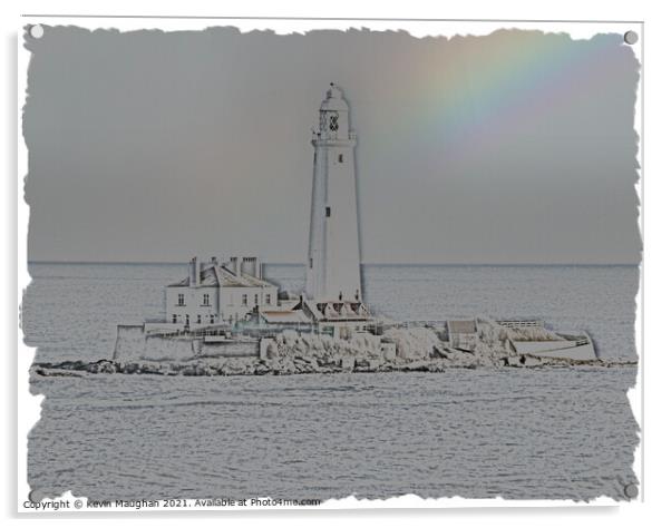 St Marys Lighthouse Digital Art 4 Acrylic by Kevin Maughan