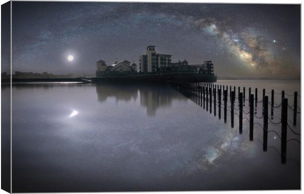 Knightstone and The Milky Way Canvas Print by David Neighbour