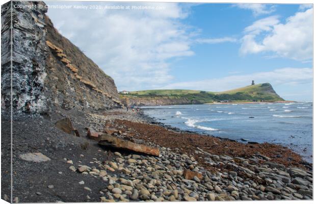 Kimmeridge Bay and blue skies Canvas Print by Christopher Keeley
