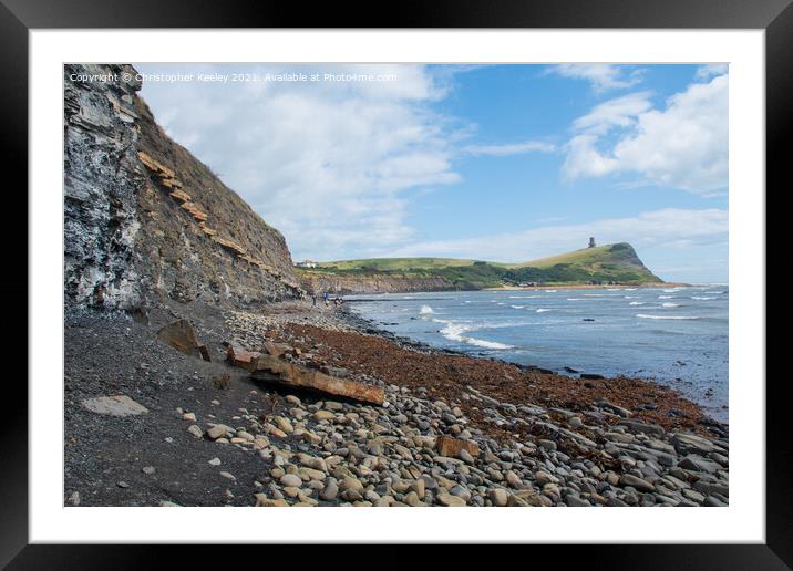 Kimmeridge Bay and blue skies Framed Mounted Print by Christopher Keeley
