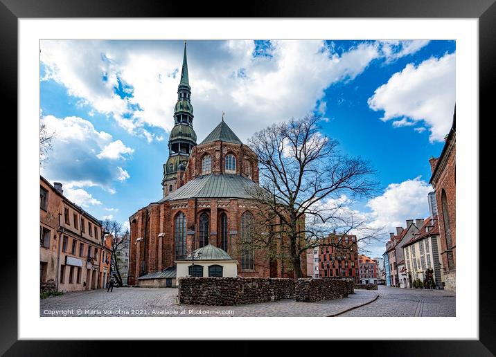 Saint Peter's church in Riga, Latvia Framed Mounted Print by Maria Vonotna