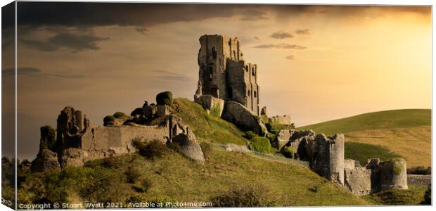 Corfe Castle Canvas Print by Stuart Wyatt