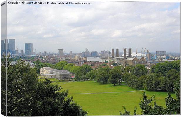 London view from Greenwich Canvas Print by Laura Jarvis
