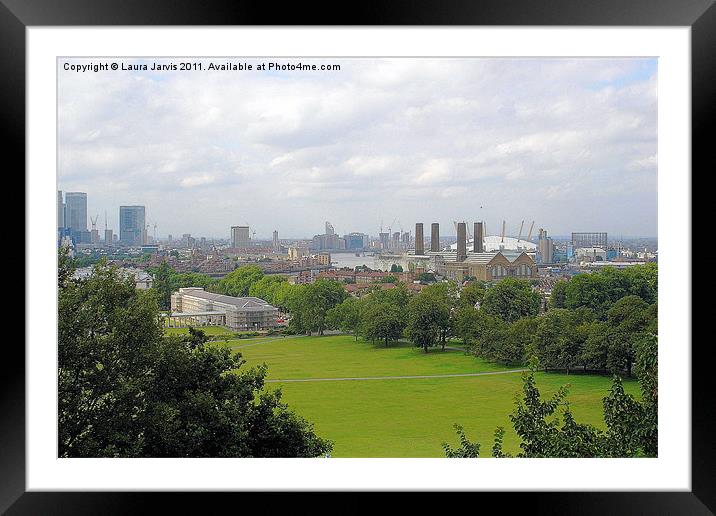 London view from Greenwich Framed Mounted Print by Laura Jarvis