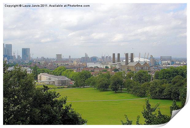London view from Greenwich Print by Laura Jarvis