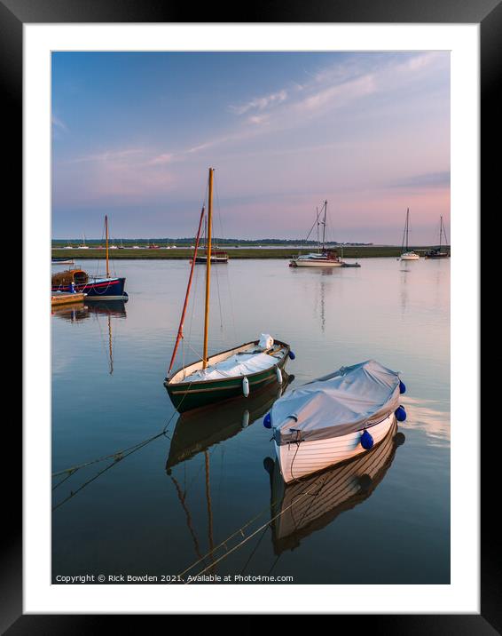 Two Boats at High Tide Framed Mounted Print by Rick Bowden