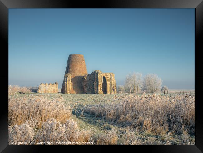 Winters Icy Grip on St Bennets Abbey Framed Print by Rick Bowden