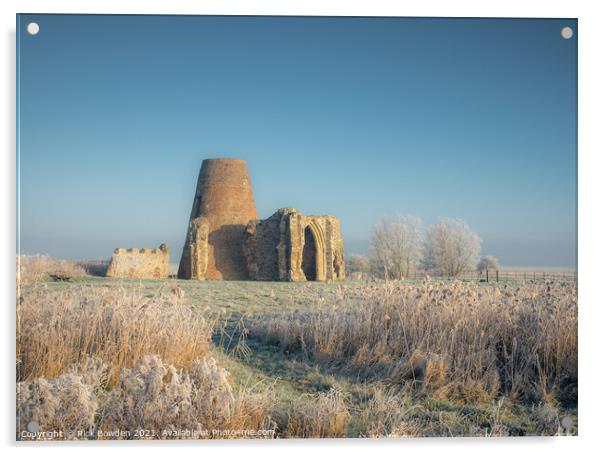Winters Icy Grip on St Bennets Abbey Acrylic by Rick Bowden