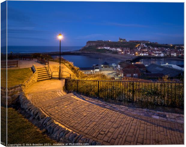 Whitby Night Canvas Print by Rick Bowden