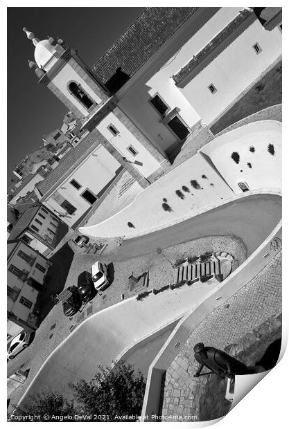 Curves to Sines Church in Monochrome  Print by Angelo DeVal