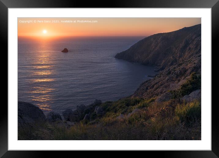 Fisterra sunset, the most Famous in Spain Framed Mounted Print by Pere Sanz