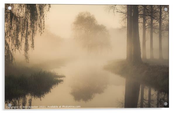 Misty Wensum Sunrise Acrylic by Rick Bowden