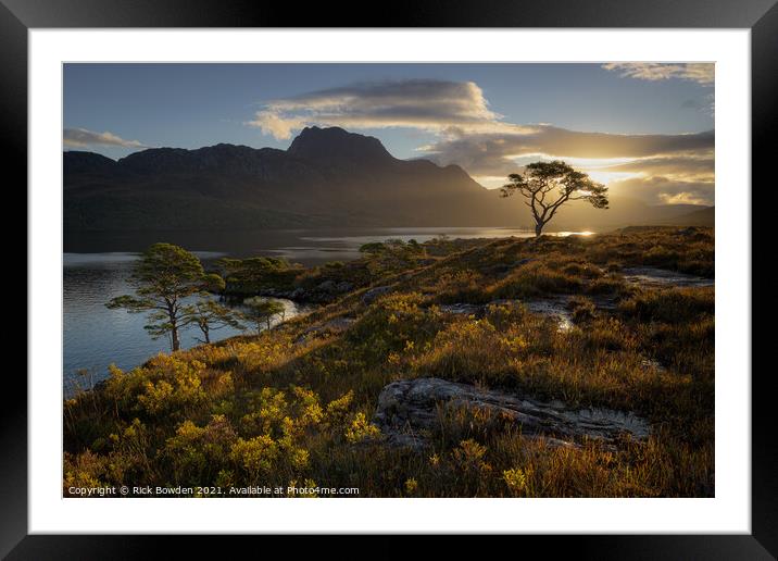 Sunrise Over Slioch Framed Mounted Print by Rick Bowden