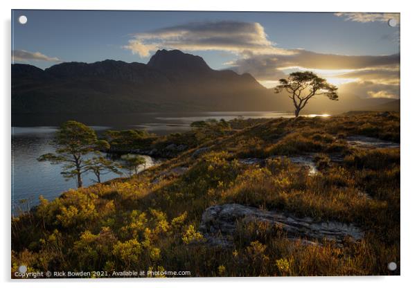 Sunrise Over Slioch Acrylic by Rick Bowden