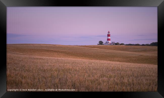 Lighthouse in the Pink Framed Print by Rick Bowden