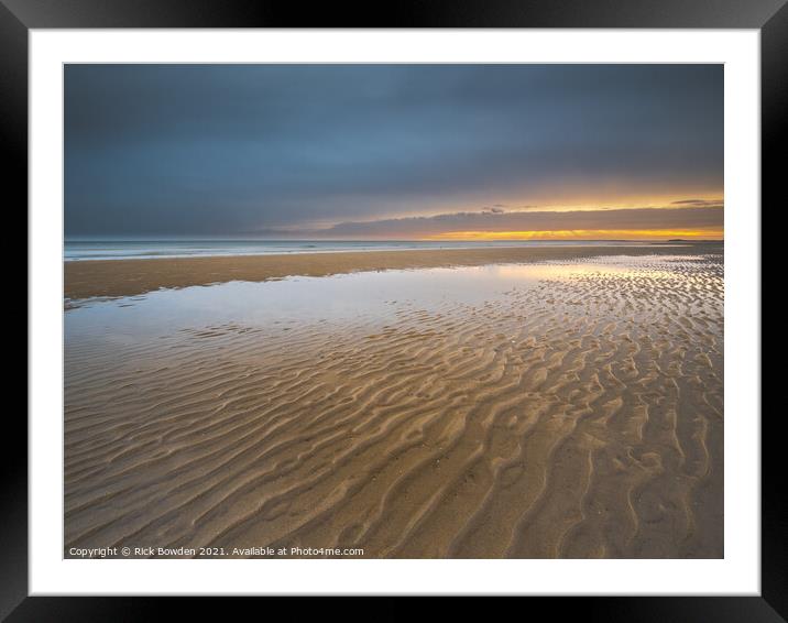 Sand Patterns at Sunrise Framed Mounted Print by Rick Bowden