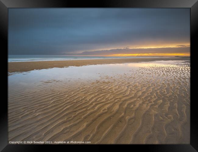 Sand Patterns at Sunrise Framed Print by Rick Bowden
