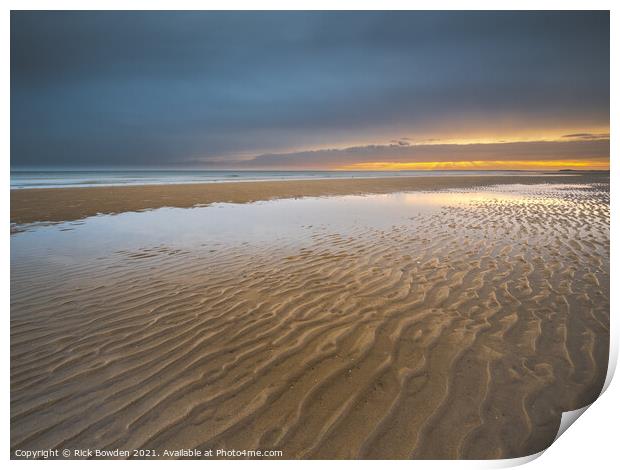 Sand Patterns at Sunrise Print by Rick Bowden