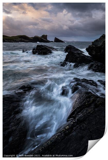 Clachtoll Rocks Print by Rick Bowden