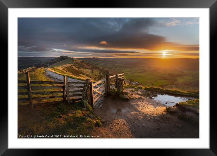 Sunrise at Mam Tor, Peak District Framed Mounted Print by Lewis Gabell