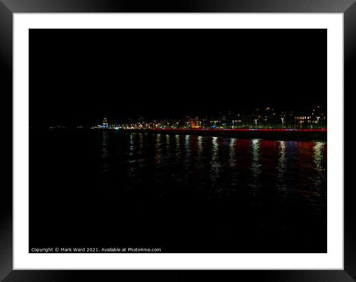 Hastings and St Leonards by Night Framed Mounted Print by Mark Ward
