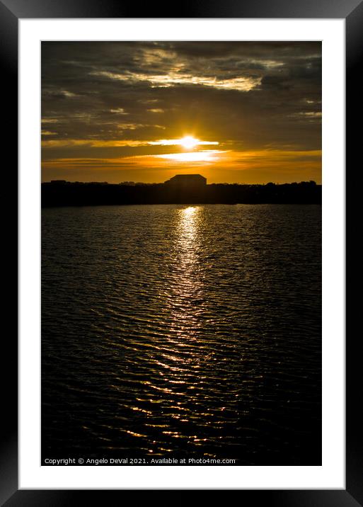 A Little Home A Big Sunset Framed Mounted Print by Angelo DeVal