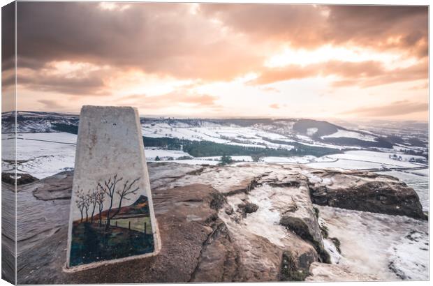 Roseberry Topping Trig point Canvas Print by Kevin Winter