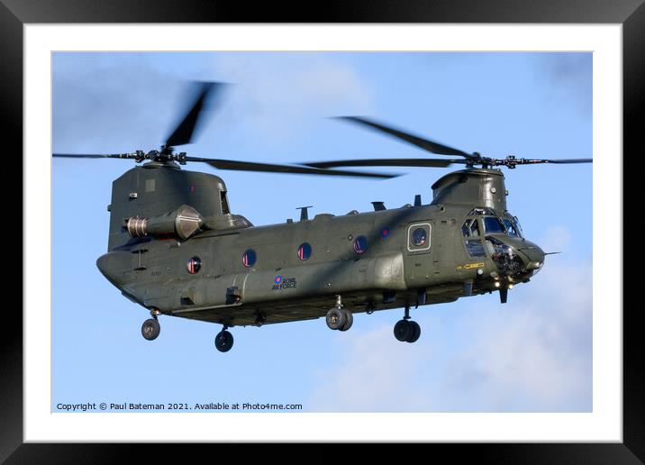 Chinook CH-47 Helicopter Framed Mounted Print by Paul Bateman