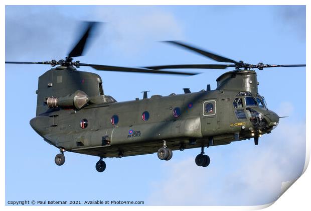 Chinook CH-47 Helicopter Print by Paul Bateman