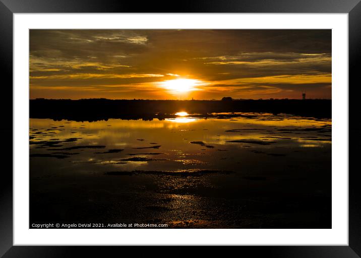 Sun Kiss at the Salt Water Ponds Framed Mounted Print by Angelo DeVal