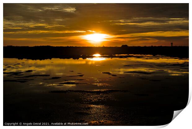 Sun Kiss at the Salt Water Ponds Print by Angelo DeVal