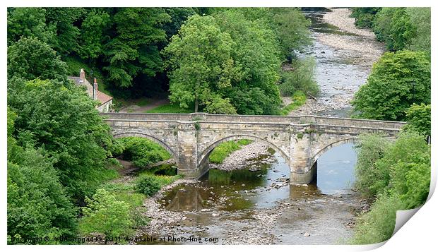Richmond Bridge, Yorkshire Print by John Biggadike