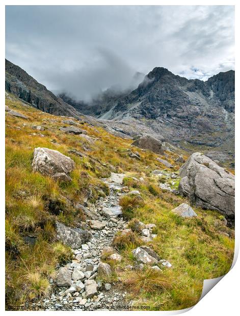 The path to Coire Lagan in the Black Cuillin, Skye Print by Photimageon UK