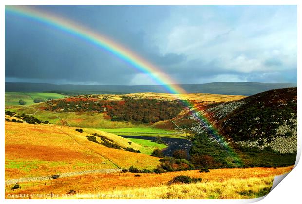 Rainbow over Teesdale. Print by Paul Clifton