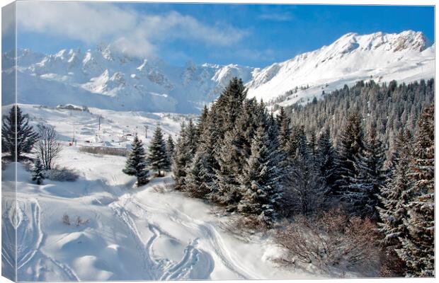 Courchevel 1850 Three Valleys Ski Resort French Alps France Canvas Print by Andy Evans Photos