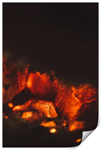 Hot fire coals Print by Alexandre Rotenberg