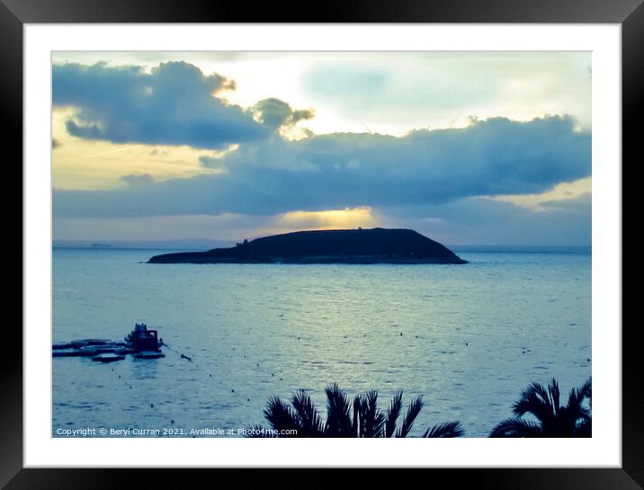 Majestic Sunset on Isla de sa Porrassa Framed Mounted Print by Beryl Curran