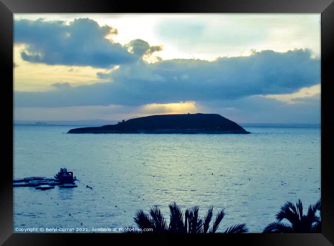 Majestic Sunset on Isla de sa Porrassa Framed Print by Beryl Curran