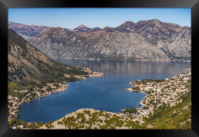 Kotor Bay Framed Print by peter schickert