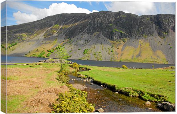 Wastwater and Nether Beck. Canvas Print by Kleve 