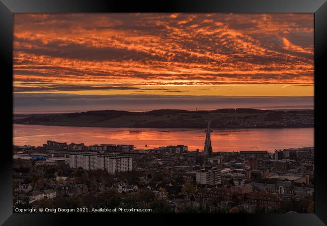 Dundee City Remembrance Sunday Sunrise Framed Print by Craig Doogan