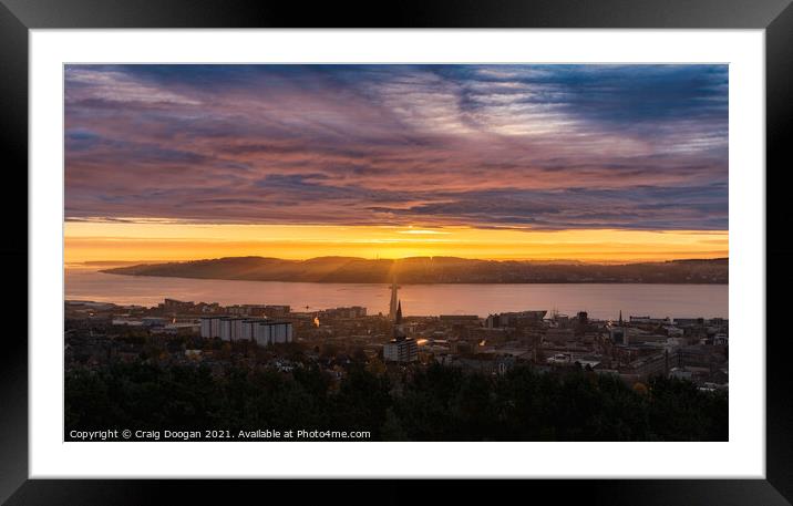 Dundee City Remembrance Sunday Sunrise Framed Mounted Print by Craig Doogan